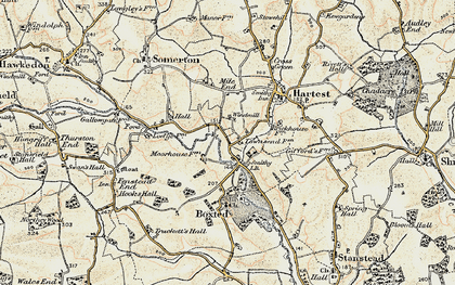 Old map of Boxted in 1899-1901