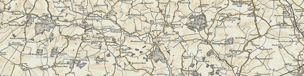 Old map of Boxted in 1899-1901