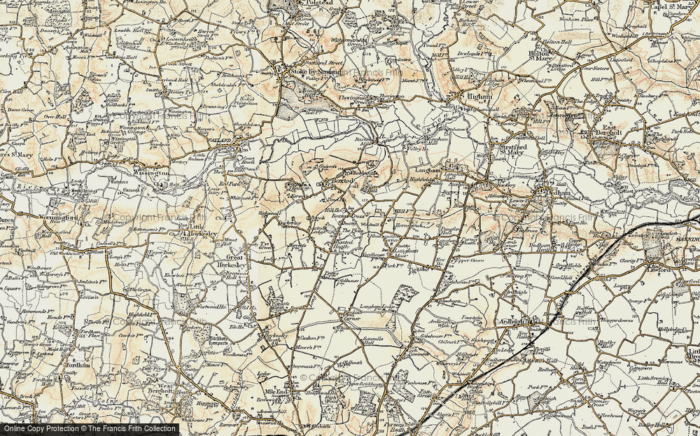 Old Map of Boxted Cross, 1898-1899 in 1898-1899