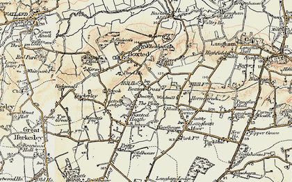 Old map of Boxted Cross in 1898-1899