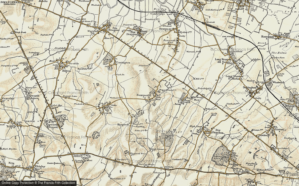 Old Map of Boxworth, 1899-1901 in 1899-1901