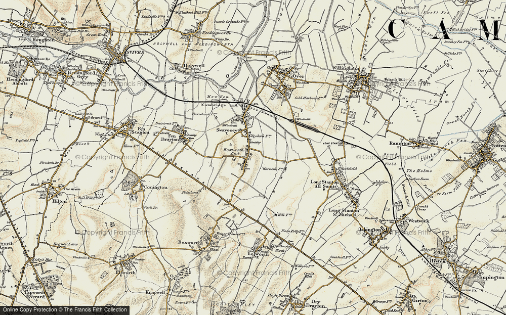 Old Map of Boxworth End, 1901 in 1901