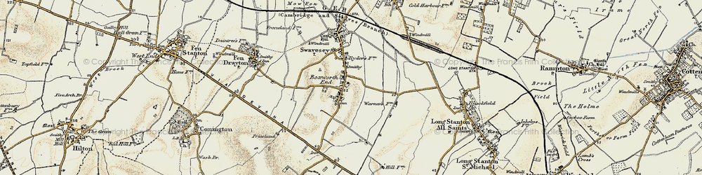 Old map of Boxworth End in 1901