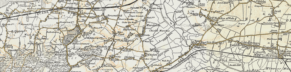 Old map of Boyden Gate in 1898-1899
