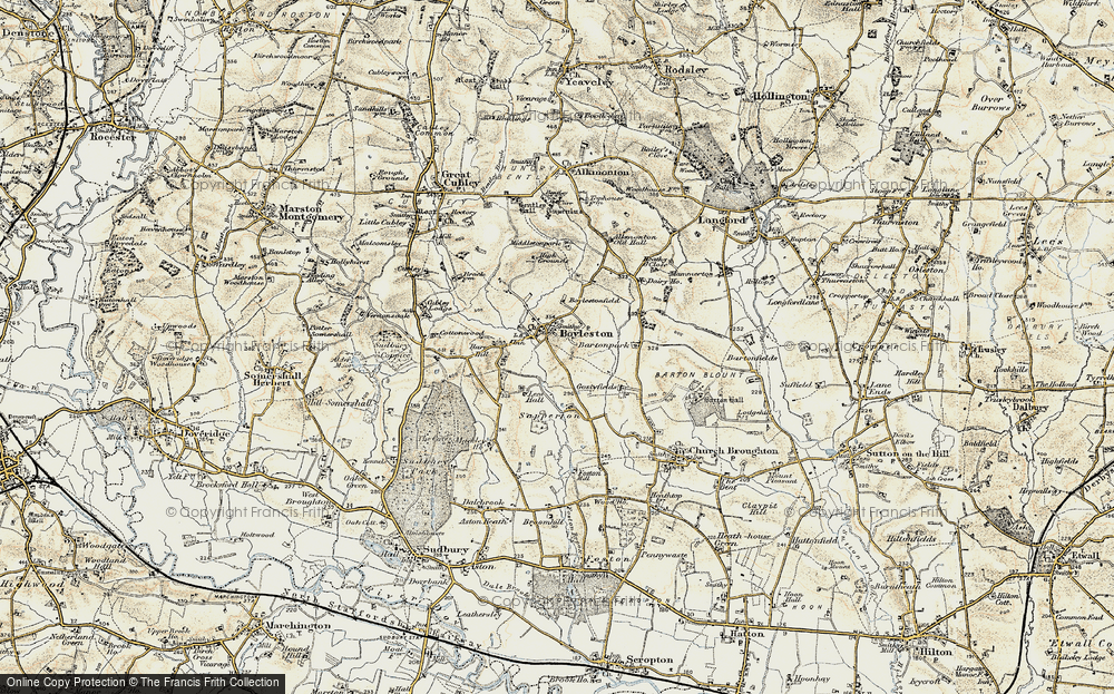 Old Map of Historic Map covering Bartonpark in 1902
