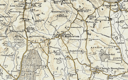 Old map of Boylestone in 1902