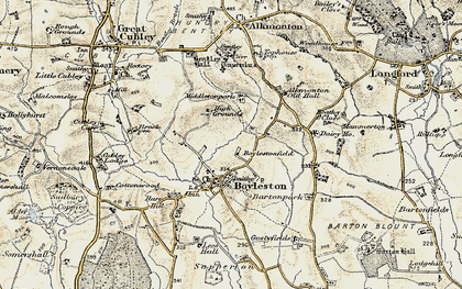 Old map of Alkmonton Village in 1902