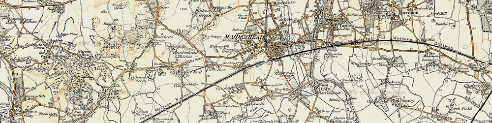 Old map of Boyn Hill in 1897-1909