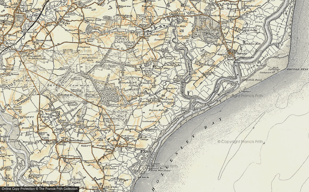 Old Map of Boyton, 1898-1901 in 1898-1901