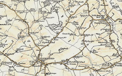 Old map of Boyton End in 1898-1899