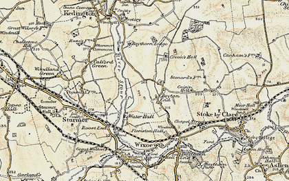 Old map of Boyton End in 1898-1901