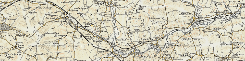 Old map of Boyton End in 1898-1901