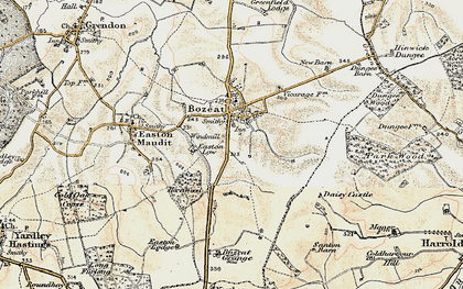 Old map of Bozeat Grange in 1898-1901