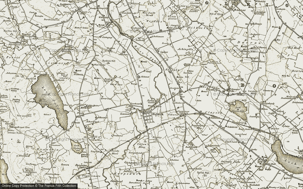Old Map of Braal Castle, 1911-1912 in 1911-1912