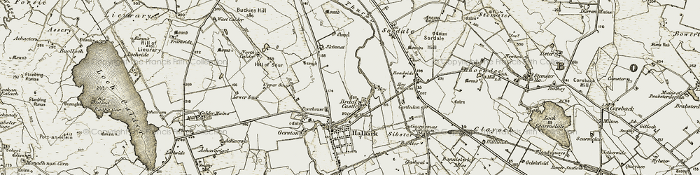 Old map of Braal Castle in 1911-1912