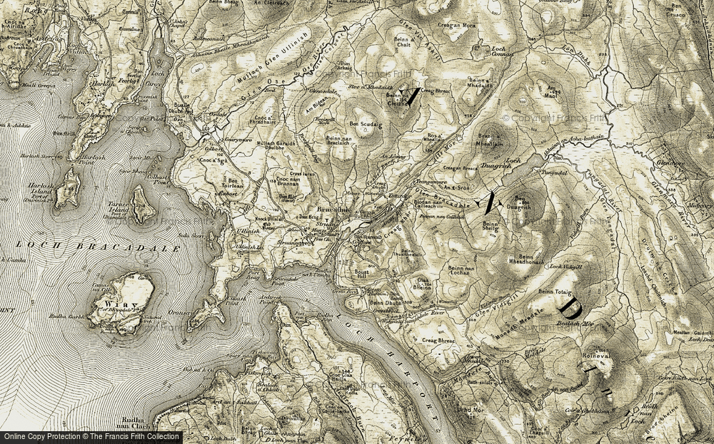 Old Map of Historic Map covering Amar River in 1908-1909
