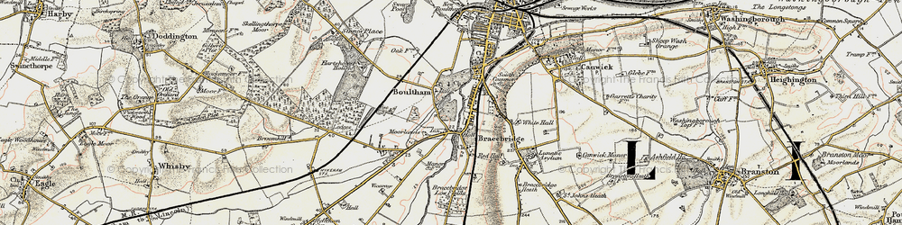 Old map of Whitehall in 1902-1903
