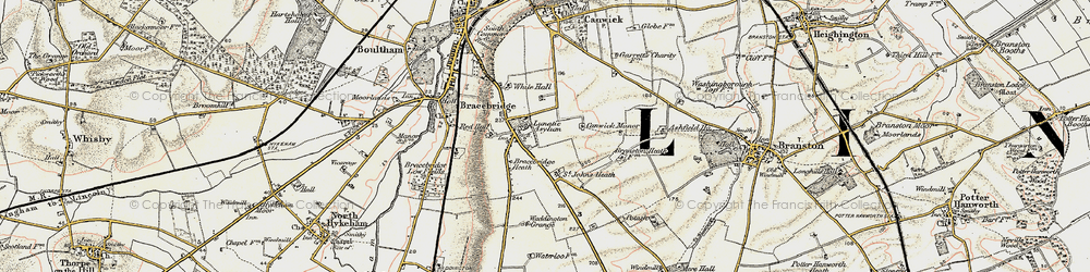 Old map of Bracebridge Heath in 1902-1903
