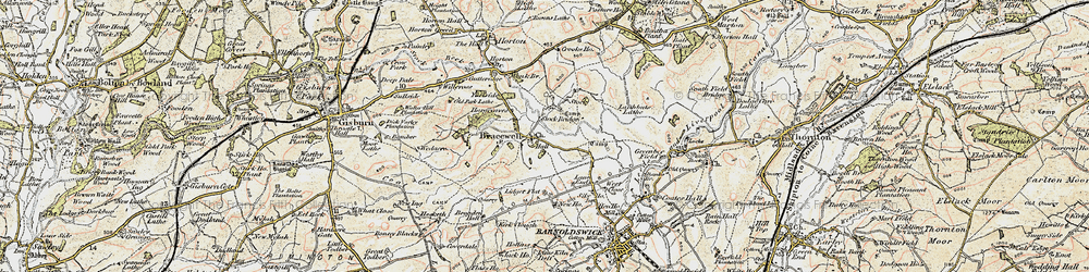 Old map of Bracewell in 1903-1904