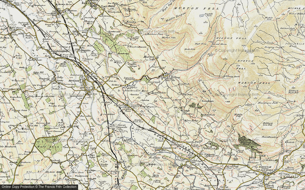 Old Map of Historic Map covering Brackenber Moor in 1903-1904