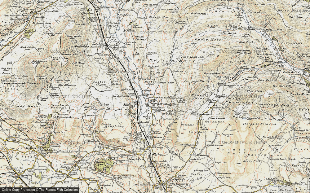 Old Map of Historic Map covering Brants Gill Head in 1903-1904