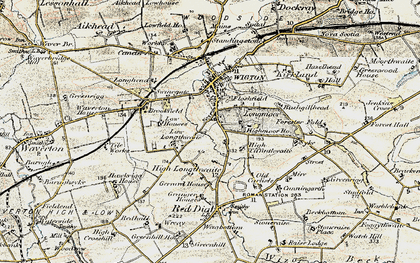 Old map of Brackenlands in 1901-1904