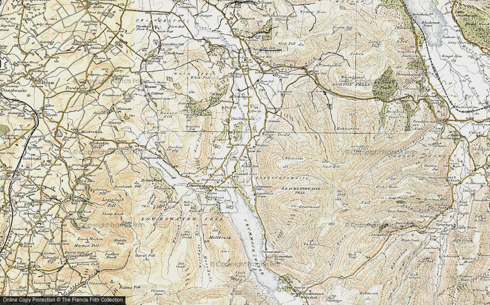 Old Map of Historic Map covering Brackenthwaite Fell in 1901-1904