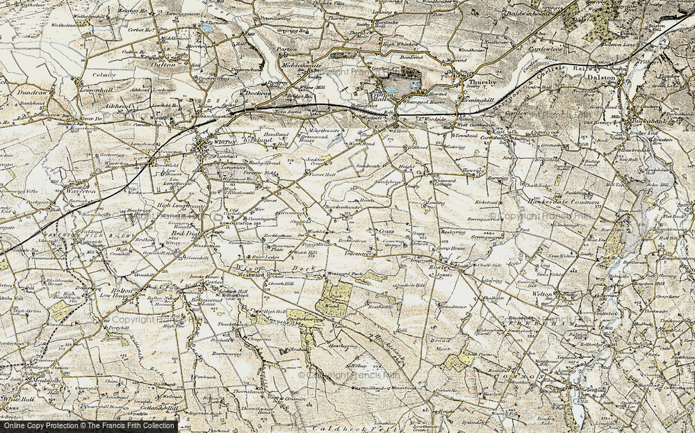 Old Map of Historic Map covering Warblebank in 1901-1904