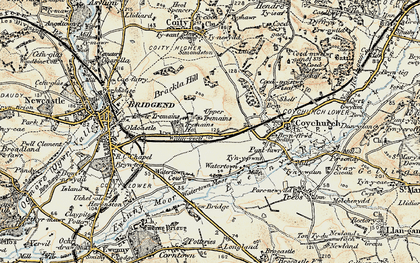 Old map of Brackla in 1899-1900