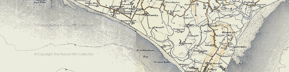 Old map of Bracklesham Bay in 1897-1899