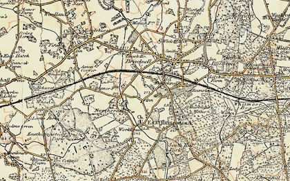 Old map of Bracknell in 1897-1909