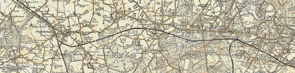 Old map of Bracknell in 1897-1909