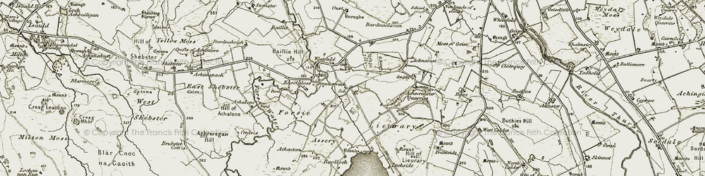 Old map of Achnavast in 1911-1912