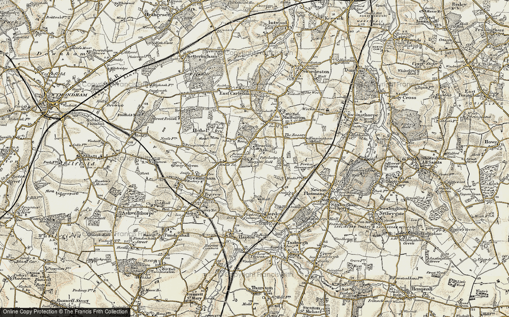 Old Map of Historic Map covering Mergate Hall in 1901-1902
