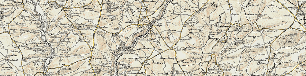 Old map of Bradaford in 1900