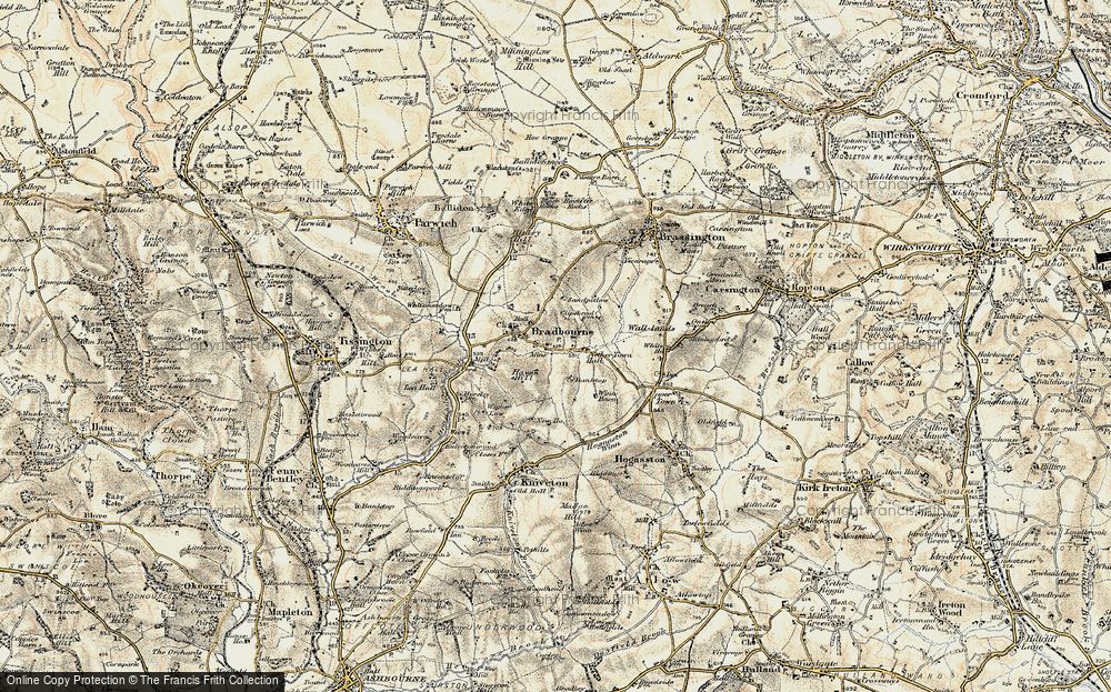 Old Map of Bradbourne, 1902 in 1902