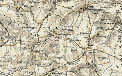 Old map of Bradbourne in 1902
