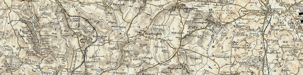 Old map of Bradbourne in 1902