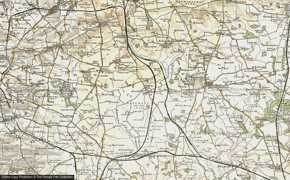 Old Map of Bradbury, 1903-1904 in 1903-1904