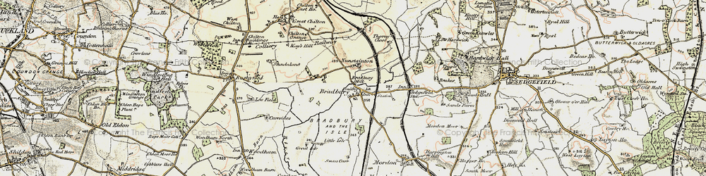 Old map of Bradbury in 1903-1904