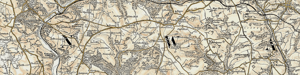Old map of Braddock in 1900