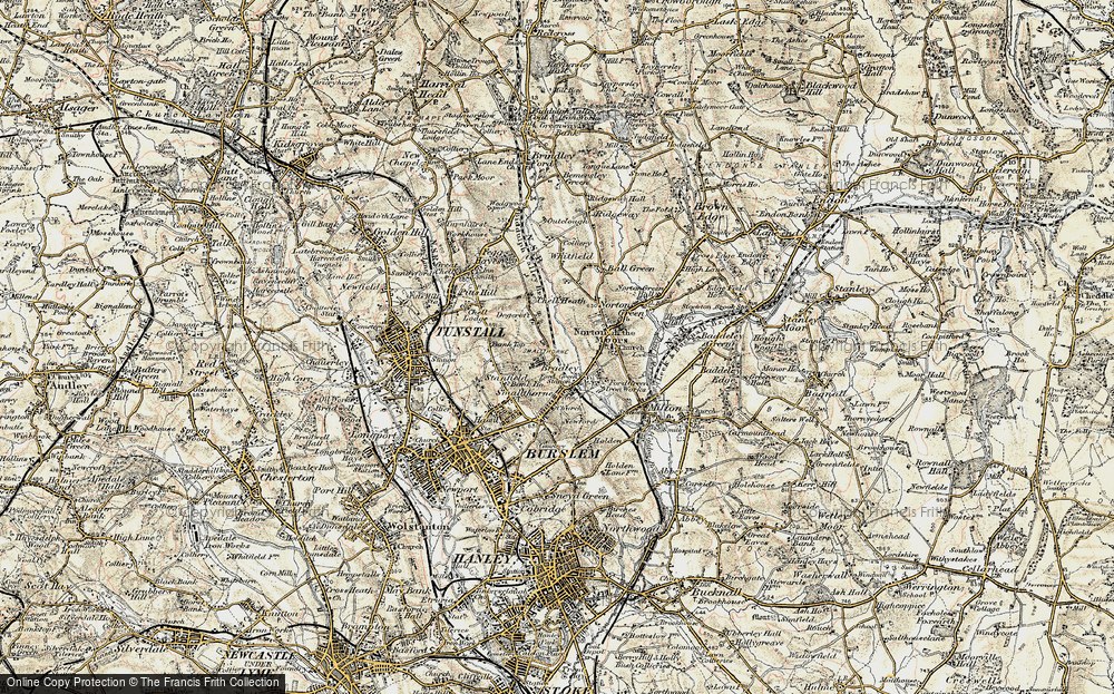 Old Map of Bradeley, 1902 in 1902