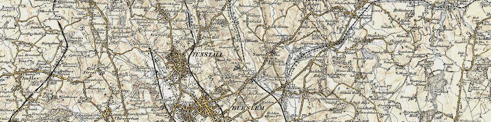 Old map of Bradeley in 1902