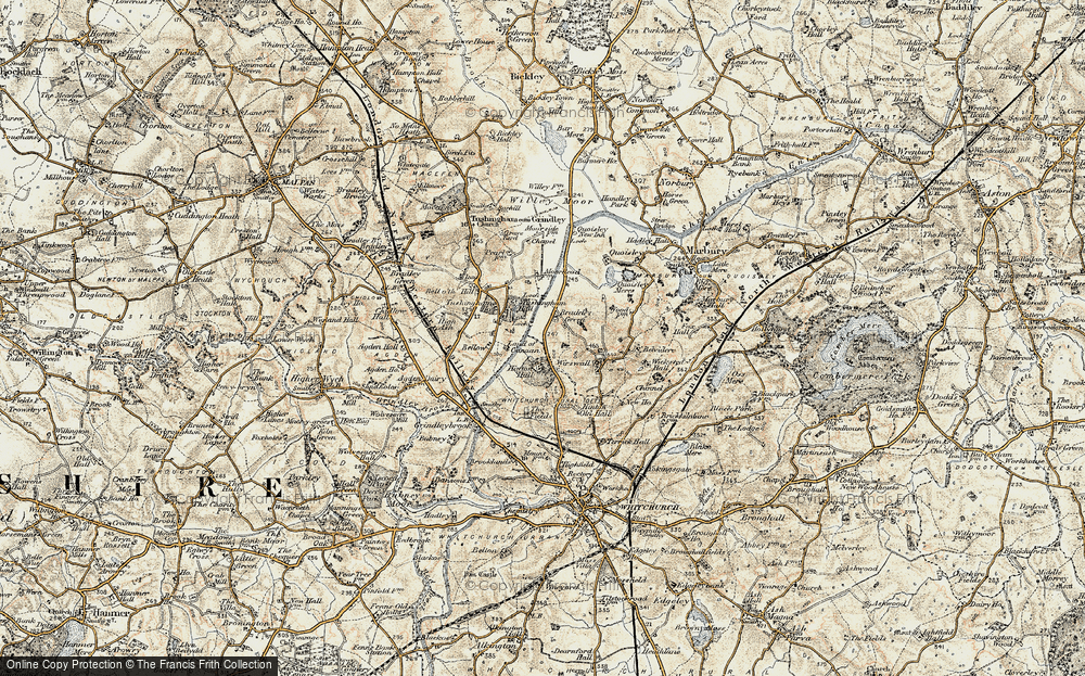 Old Map of Bradeley Green, 1902 in 1902