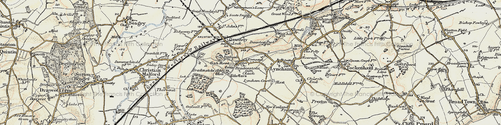 Old map of Bradenstoke Abbey in 1898-1899