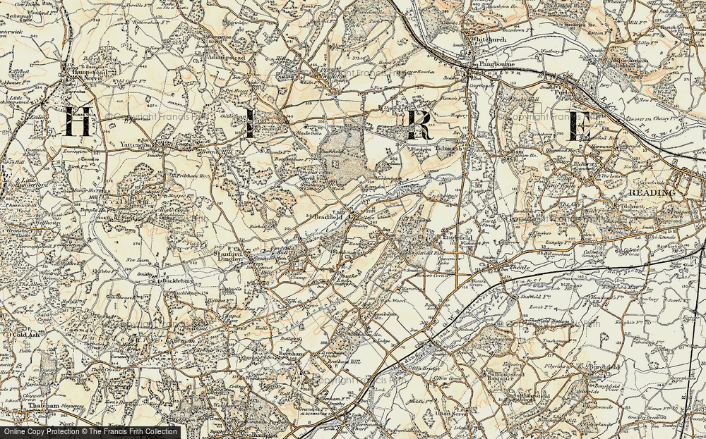 Old Map of Bradfield, 1897-1900 in 1897-1900