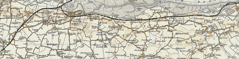 Old map of Bradfield in 1898-1899