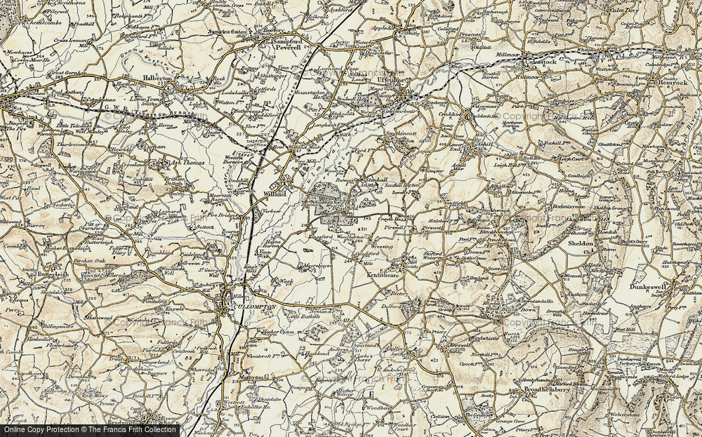 Old Map of Bradfield, 1898-1900 in 1898-1900