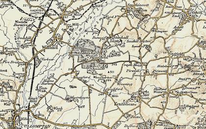 Old map of Bradfield in 1898-1900