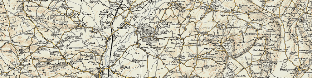 Old map of Bradfield in 1898-1900